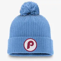 Philadelphia Phillies Cooperstown Peak чоловічі Nike MLB Cuffed Pom Beanie блакитний