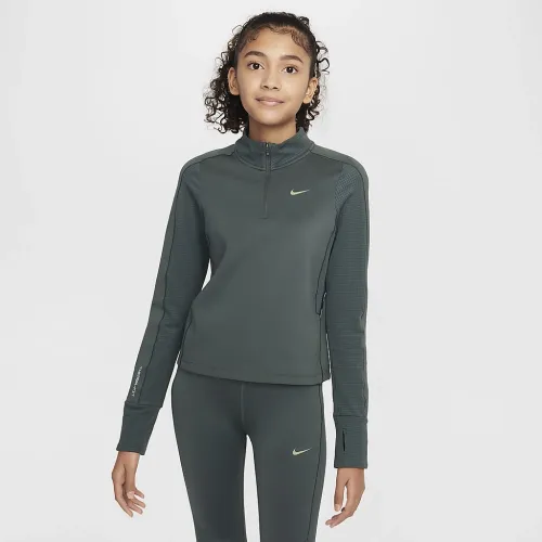 Nike Pro Girls' Therma-FIT 1/2-Zip Top колір зелений