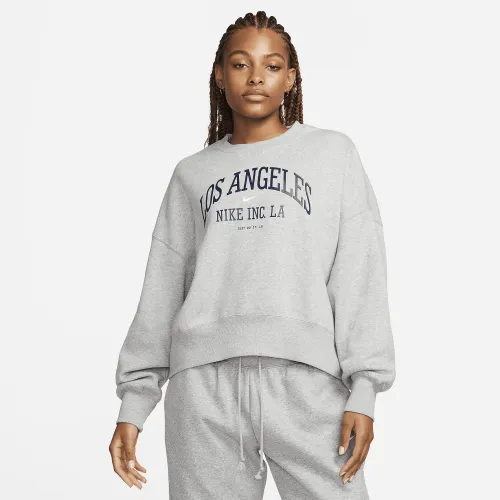 Nike Sportswear Phoenix Fleece женская Over-оверсайз Crew-Neck Graphic свитшот цвет серый