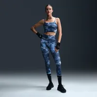 Nike One Convertible жіноча Light-Support Lightly Lined Longline Printed Sports Bra блакитний