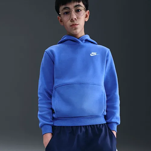 Nike Sportswear Club Fleece Big детские Pullover Толстовка с капюшоном синий