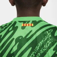 FC Barcelona 2024 Stadium Goalkeeper Big детские Nike Dri-FIT Soccer Replica Jersey цвет зеленый