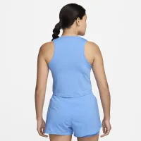 Nike One Classic женская Dri-FIT Cropped Tank Top синий