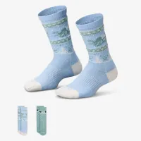 Nike Little дитячі Dri-FIT Fairisle Crew шкарпетки (2 пар) блакитний