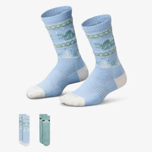 Nike Little дитячі Dri-FIT Fairisle Crew шкарпетки (2 пар) блакитний