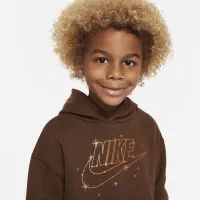 Nike Sportswear Shine Fleece Pullover Толстовка з капюшоном Little Kids Толстовка з капюшоном колір коричневий