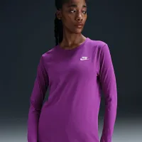 Nike Sportswear Club женская Long-Sleeve футболка цвет фиолетовый