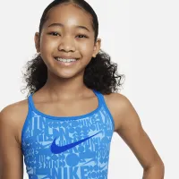 Nike Swim Retro Flow Big детские (Girls') T-Back One-Piece Swimsuit синий
