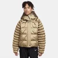 Nike Sportswear Swoosh Puffer Shine PrimaLoft® женская Therma-FIT оверсайз Hooded Куртка цвет коричневый