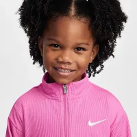 Nike Game, Swoosh, Match! Toddler Quarter-Zip Ribbed Top and лосины набор Pink