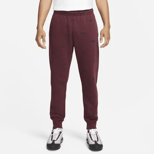 Nike Club Fleece чоловічі Brushed-Back Allover Print Joggers колір червоний