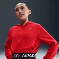 Nike Pro Fleece Big детские (Girls') Dri-FIT Full-Zip Толстовка с капюшоном цвет красный