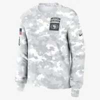 San Francisco 49ers Salute to Service Edge Lockup женская Nike Dri-FIT NFL Long-Sleeve футболка цвет белый