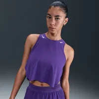 Nike AeroSwift женская Dri-FIT ADV Cropped Running Tank Top цвет фиолетовый