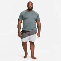 Nike Essential Dri-FIT мужские Short-Sleeve Swim Hydroguard (Extended Size) цвет серый