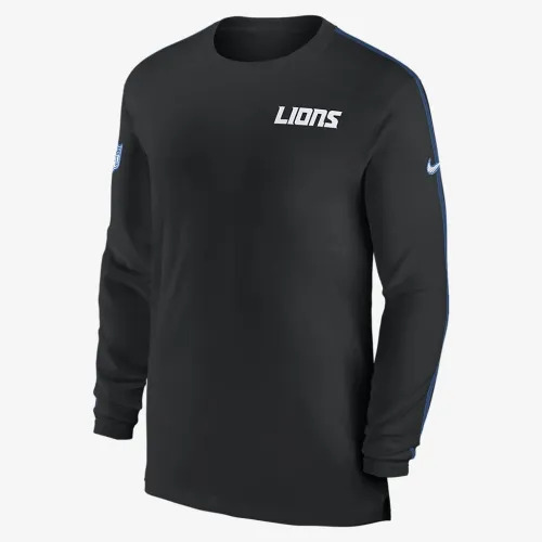 Detroit Lions Sideline Coach чоловічі Nike Dri-FIT NFL Long-Sleeve Top колір чорний