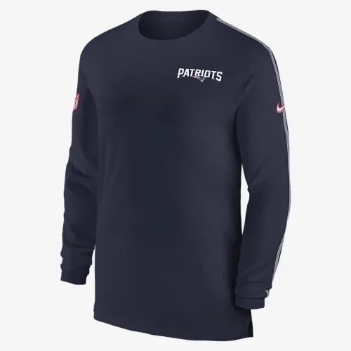 New England Patriots Sideline Coach чоловічі Nike Dri-FIT NFL Long-Sleeve Top блакитний