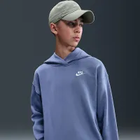 Nike Sportswear Club Fleece Big дитячі оверсайз Pullover Толстовка з капюшоном блакитний
