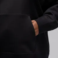 Nike Jordan Flight Fleece женская Satin-Lined Pullover Толстовка с капюшоном (большие размеры) цвет черный