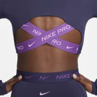 Nike Pro Dri-FIT жіноча Cropped Long-Sleeve Top колір фіолетовий