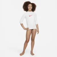 Nike Swim Big детские (Girls') Short-Sleeve Hydroguard цвет белый