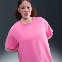 Nike Sportswear Essential жіноча футболка (великі розміри) Pink
