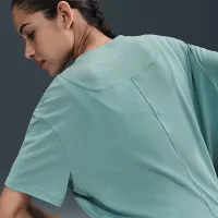 Nike One Relaxed женская Dri-FIT Cropped Short-Sleeve Top цвет зеленый