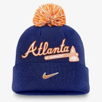 Atlanta Braves Peak чоловічі Nike MLB Cuffed Pom Beanie блакитний