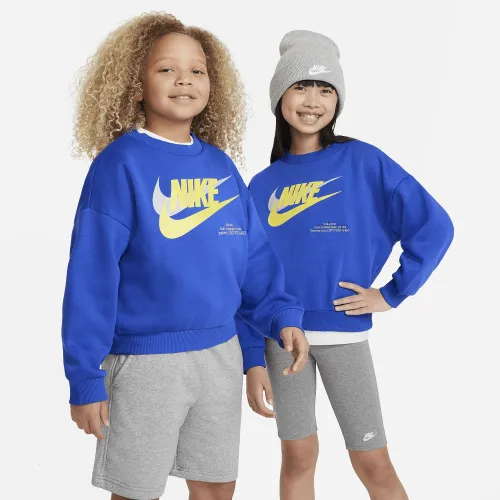 Nike Sportswear Icon Fleece Big дитячі оверсайз світшот блакитний