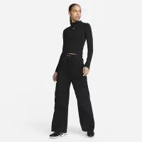 Nike Sportswear Essential женская Ribbed Mock-Neck Long-Sleeve Top цвет черный
