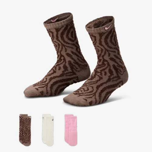 Nike Wild Warmth Big дитячі Fashion Crew шкарпетки (3 пар) колір коричневий