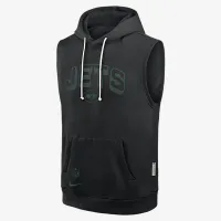 New York Jets Sideline мужские Nike Dri-FIT NFL Sleeveless Pullover Толстовка с капюшоном цвет черный