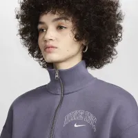 Nike Sportswear Phoenix Fleece женская 1/2-Zip Cropped свитшот цвет серый