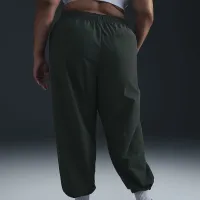 Nike Sportswear Everything Wovens женская Mid-Rise Open-Hem Pants (большие размеры) цвет зеленый