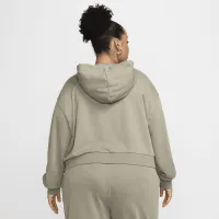 Nike Sportswear Chill Terry женская Loose Full-Zip French Terry Толстовка с капюшоном (большие размеры) цвет зеленый