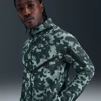 Nike Tech мужские Full-Zip Fleece Camo Windrunner Куртка цвет зеленый