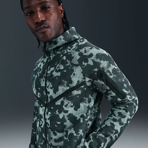 Nike Tech мужские Full-Zip Fleece Camo Windrunner Куртка цвет зеленый