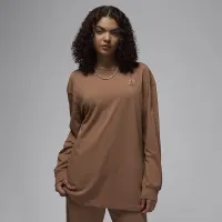 Nike Jordan женская оверсайз Long-Sleeve футболка цвет коричневый