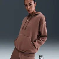 Nike Sportswear Phoenix Fleece женская оверсайз Pullover Толстовка с капюшоном цвет коричневый