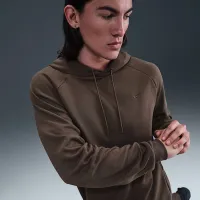 Nike Primary Fleece мужские Dri-FIT UV Pullover Performance Толстовка с капюшоном цвет коричневый