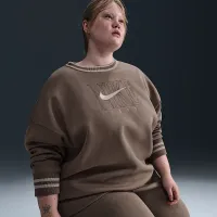 Nike Sportswear Phoenix Fleece женская оверсайз Graphic Crew-Neck свитшот (большие размеры) цвет коричневый