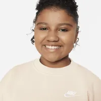 Nike Sportswear Club Fleece Big дитячі (Girls') оверсайз світшот (Extended Size) колір коричневий
