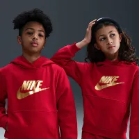 Nike Sportswear Club Fleece Big детские Толстовка с капюшоном цвет красный