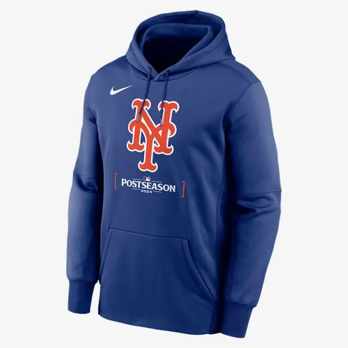 New York Mets 2024 Postseason Authentic Collection Men’s Nike Therma MLB Pullover Толстовка с капюшоном синий