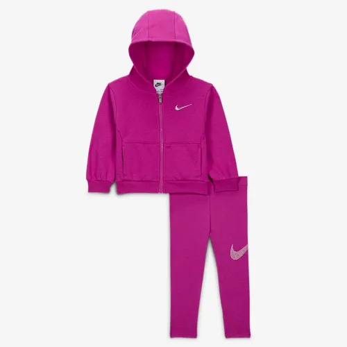 Nike Shine Baby (12-24M) Full-Zip Толстовка з капюшоном and лосіни комплект колір фіолетовий