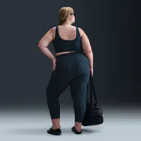 Nike Zenvy Rib жіноча Light-Support Non-Padded Longline Sports Bra (великі розміри) блакитний