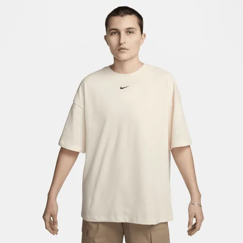 Nike Sportswear Essential жіноча оверсайз футболка колір коричневий