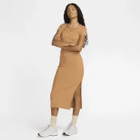 Nike Sportswear Chill Knit жіноча Short-Sleeve Square-Neck Top колір коричневий
