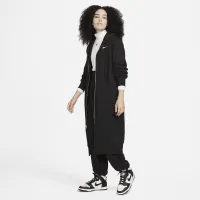 Nike Sportswear Phoenix Fleece женская оверсайз Long Full-Zip Толстовка с капюшоном цвет черный