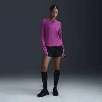 Nike One Classic жіноча Dri-FIT Long-Sleeve Top колір фіолетовий